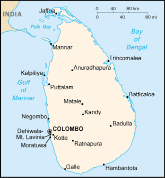 Map of Sri Lanka