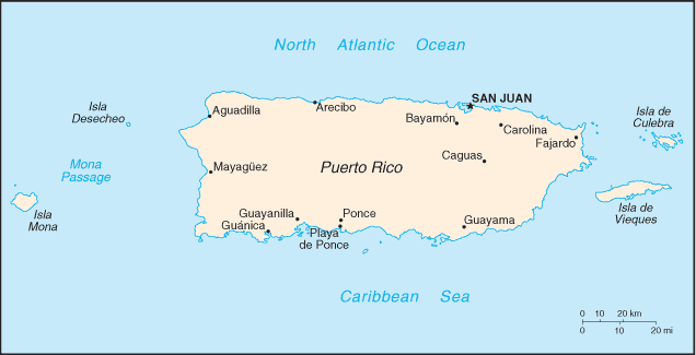 Map of Puerto Rico