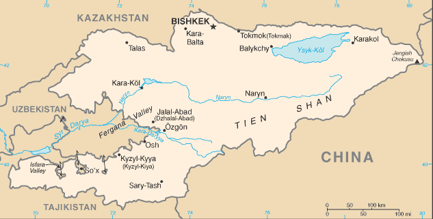 Map of Kyrgyzstan