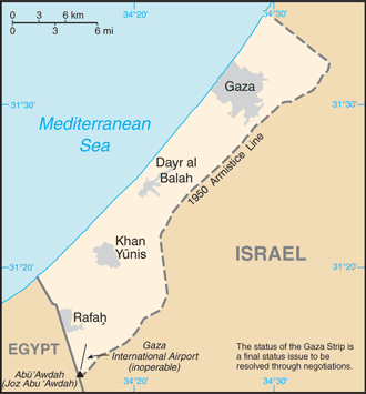 Map of Gaza Strip