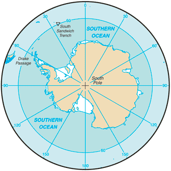 Map of Southern Ocean