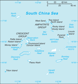 Map of Paracel Islands