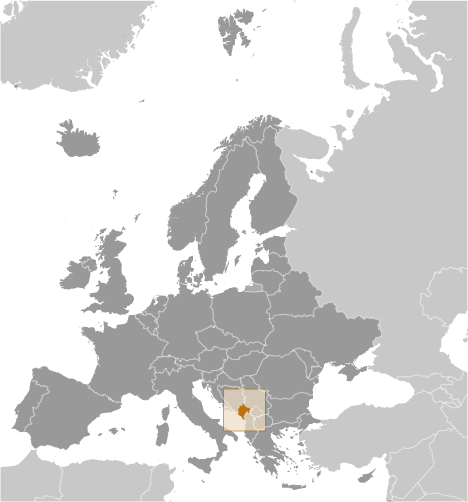 Locator Map for Montenegro